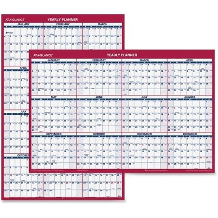 AT-A-GLANCE At A Glance AAGPM21228 Double Sided Paper Wall Calendar - White AAGPM21228